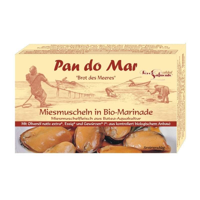 Midii negre marinate, eco-bio, 115g - Pan do Mar