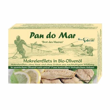 Macrou file in ulei de masline, eco-bio, 120g - Pan do Mar