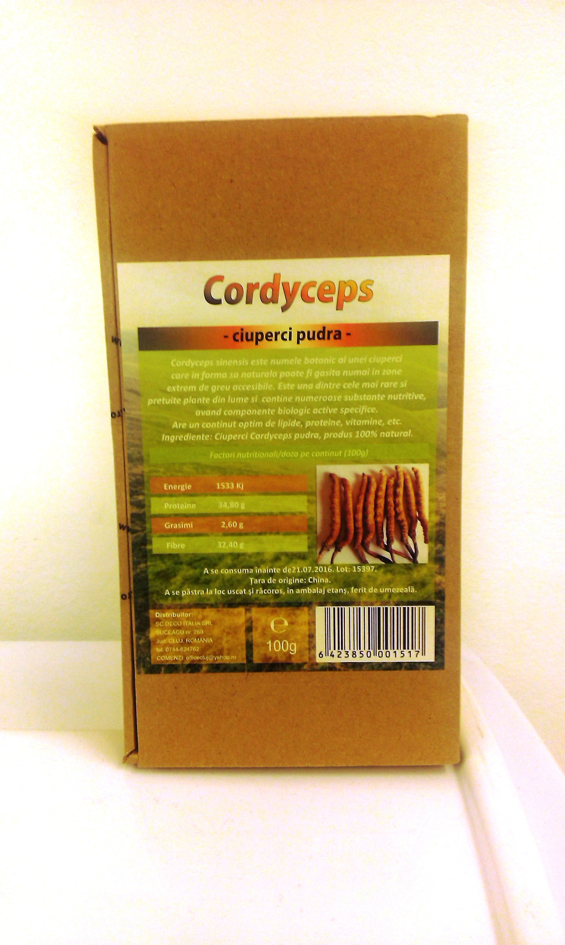 Cordyceps (cordyceps sinensis) pulbere eco-bio 100g - deco italia