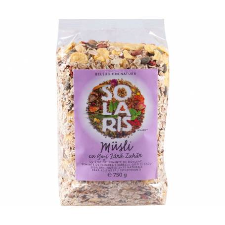 Musli cu goji fara zahar, 750g - Solaris