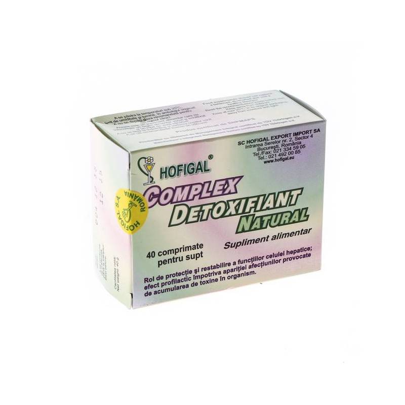 Complex detoxifiant natural, Hofigal, 40 comprimate, 2 + 1 gratis | terapiesicoaching.ro