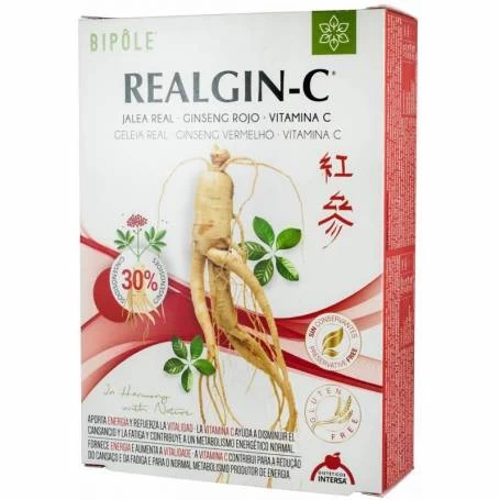 REALGIN-C LAPTISOR DE MATCA, GINSENG ROSU SI VITAMINA C,  20 FIOLE -  BIPOLE