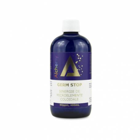 Germ Stop, sinergie de argint, cupru si aur coloidal 50ppm, Alchemy, 480ml - AGHORAS