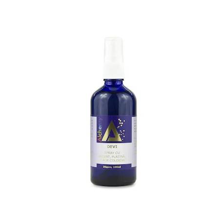 LOTIUNE PENTRU INGRIJIREA FETEI CU AUR, PLATINA SI ARGINT COLOIDAL DEVI, 20 PPM,100ML AGHORAS