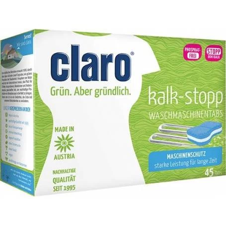 Tablete anticalcar, pentru masina de spalat rufe, 45 de tablete, 720g - Claro