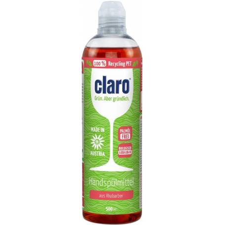 Detergent Lichid Pentru Spalarea Manuala A Vaselor, Cu Rubarba Eco-Bio 500ml - CLARO