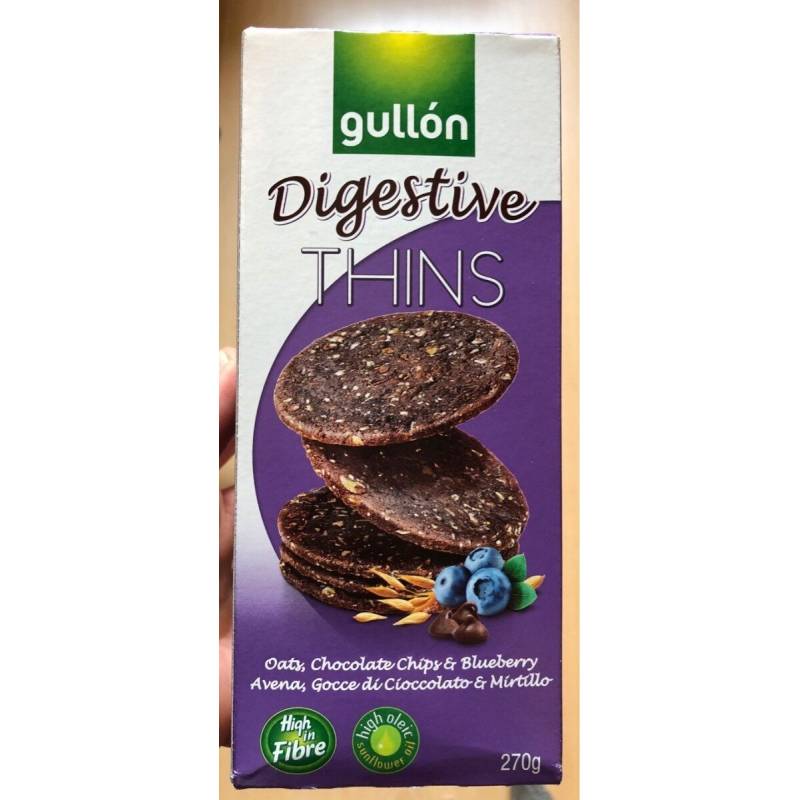 Biscuiti digestivi cu chipsuri de ciocolata si afine, 270g - Gullon