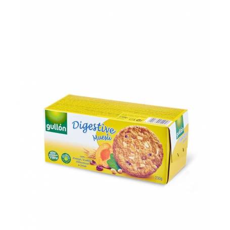 Biscuiti digestivi cu muesli, ovaz, stafide si caise, 230g - Gullon