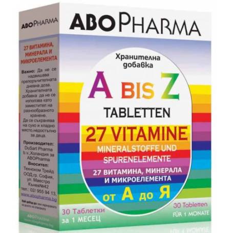 Complex de vitamine si minerale și oligoelemente A-Z, 30cps - Abo Pharma