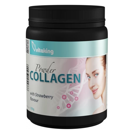 Colagen cu Vitamina C, Gust de Capsune, 330g - Vitaking