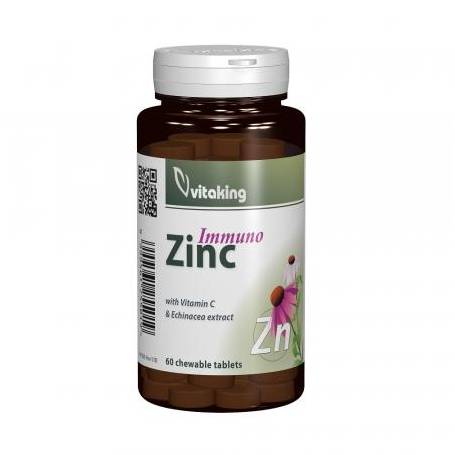 Immuno Zinc masticabil cu Vitamina C si Echinacea, 60cpr - Vitaking