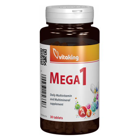 Mega 1 multivitamina cu minerale si folat, 30cpr - Vitaking