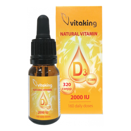 Picaturi De Vitamina D, 2000Ui, 10ml - Vitaking