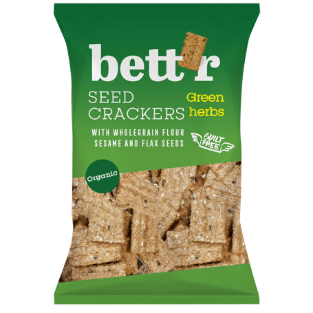 Crackers integrali cu ierburi, eco-bio, 150g - Bettr