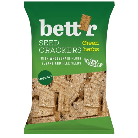 Crackers integrali cu ierburi, eco-bio, 150g - Bettr
