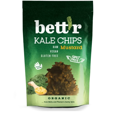 Chips din kale cu mustar raw, eco-bio, 30g - Bettr