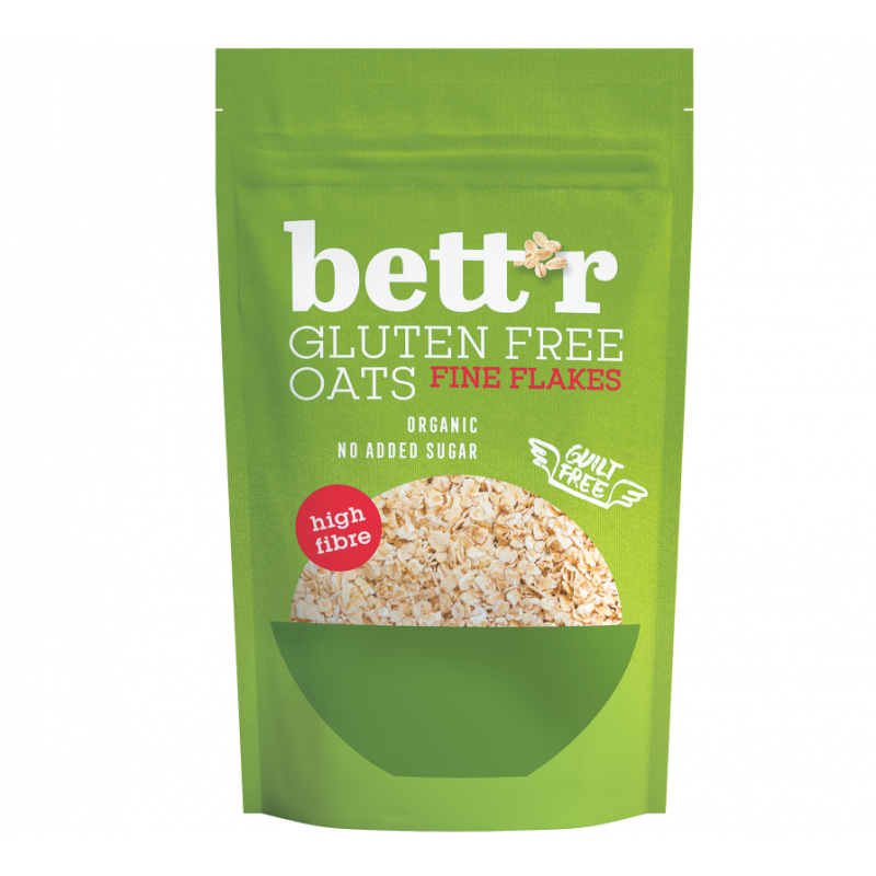 Fulgi de ovaz fini fara gluten, eco-bio, 300g - Bettr
