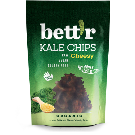 Chips din kale cu aroma de branza raw, eco-bio, 30g - Bettr