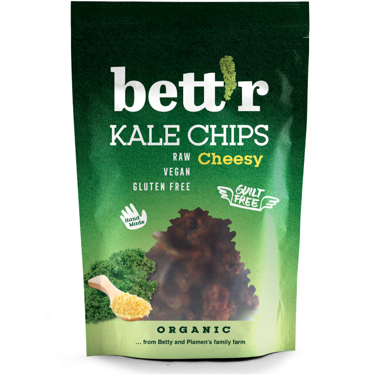 Chips din kale cu aroma de branza raw, eco-bio, 30g - bettr