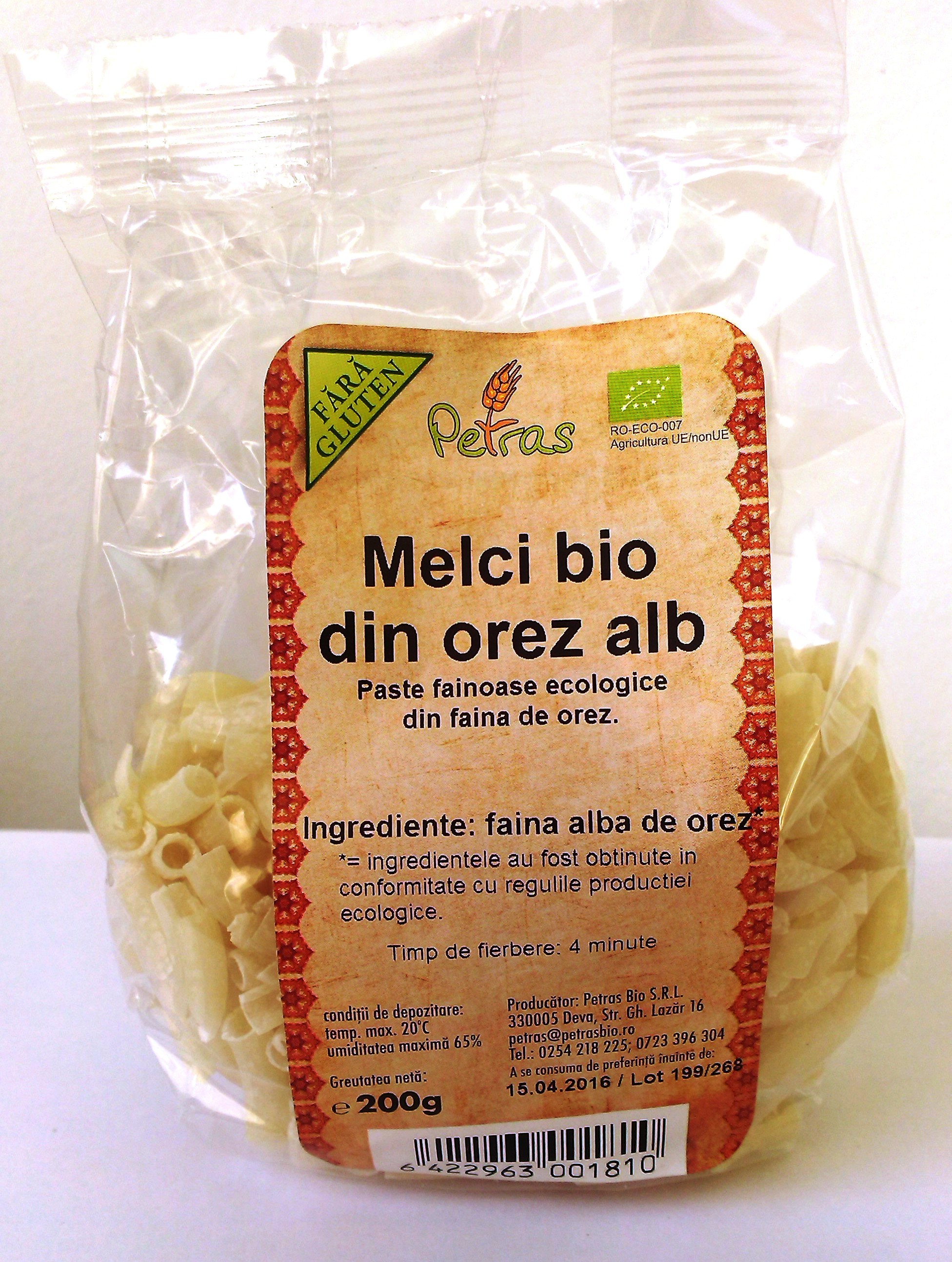Petras Bio Melci din orez alb eco-bio fara gluten 200g - petras
