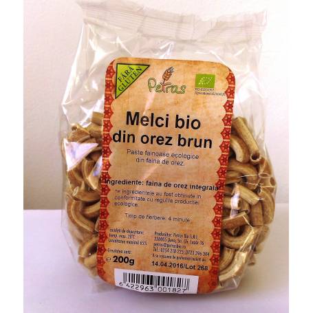 Melci din orez brun ECO-BIO fara gluten 200g - Petras