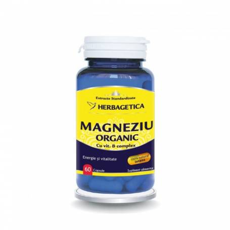 Magneziu Organic cu Vit. B Complex 60cps - Herbagetica