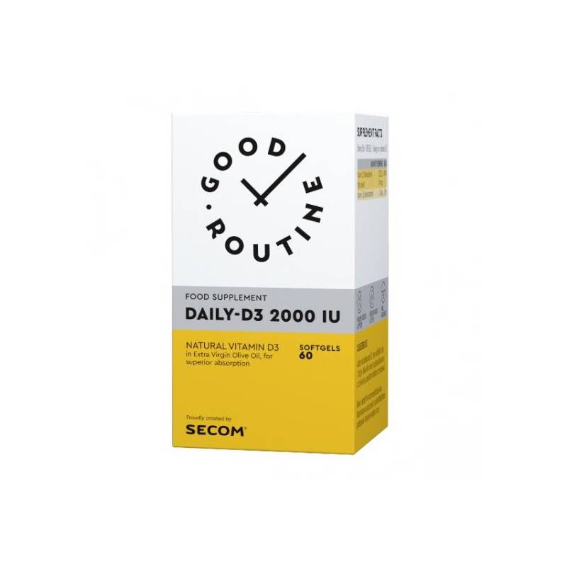 Daily-D3® 2000 IU 60 caps moi, Good Routine by Secom