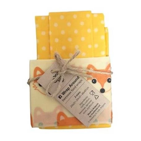 Servetele cerate de bumbac bio pentru pastrarea alimentelor GALBEN - Wrap Around