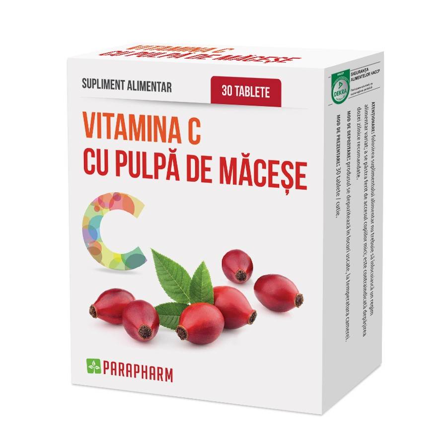 Quantum Parapharm Vitamina c cu pulpa de macese, 30tablete - parapharm
