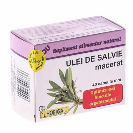 Ulei Salvie Macerat 500mg 40cps - Hofigal