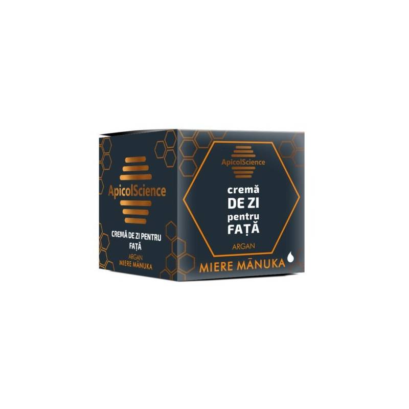 Crema de zi pentru fata cu miere de manuka si argan, 50ml - Apicol