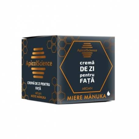 Crema pentru de zi pentru fata cu miere de manuka si argan, 50ml - Apicol Science