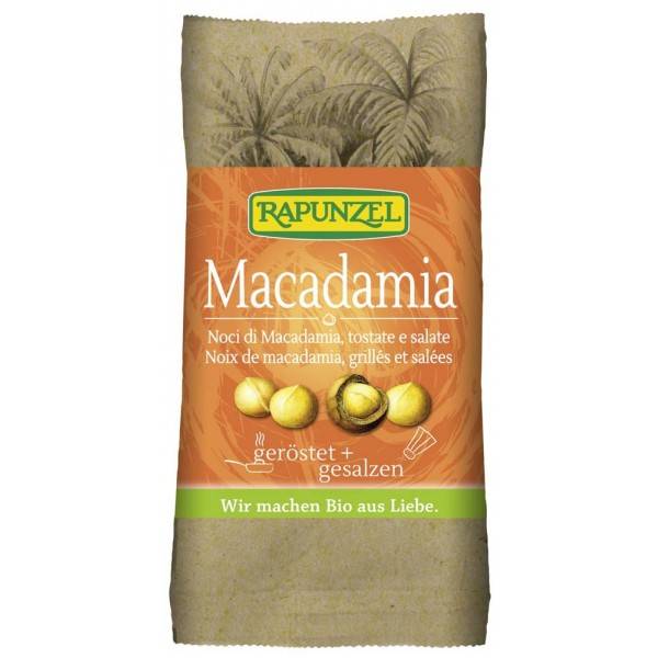 Nuci macadamia prajite si sarate, 50g - rapunzel