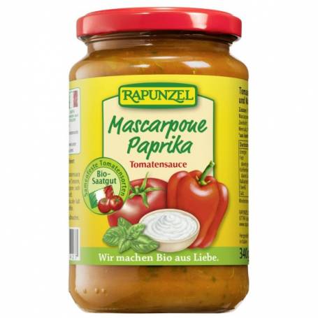 Sos de tomate Mascarpone si ardei, eco-bio, 330ml - Rapunzel