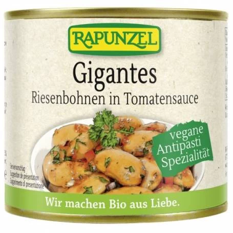 Fasole gigant in sos de rosii, eco-bio, 230g - Rapunzel