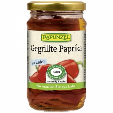 Ardei rosu copt in saramura, eco-bio, 310g - Rapunzel