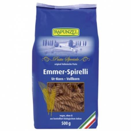 Paste Spirelli Emmer integrale, eco-bio, 500g - Rapunzel