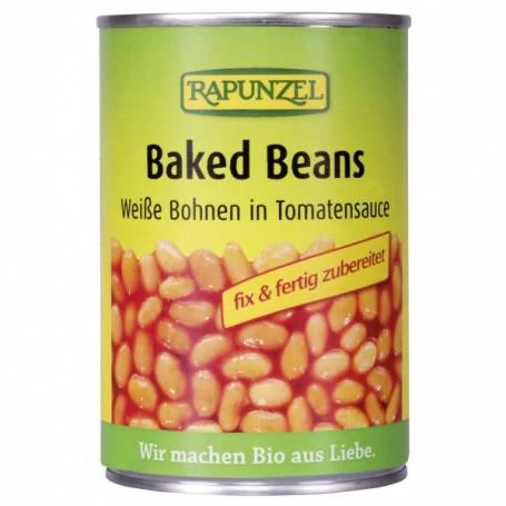 Fasole alba in sos de rosii, eco-bio, 400g - Rapunzel