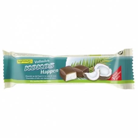 Baton de cocos cu glazura din lapte integral, eco-bio, 50g - Rapunzel