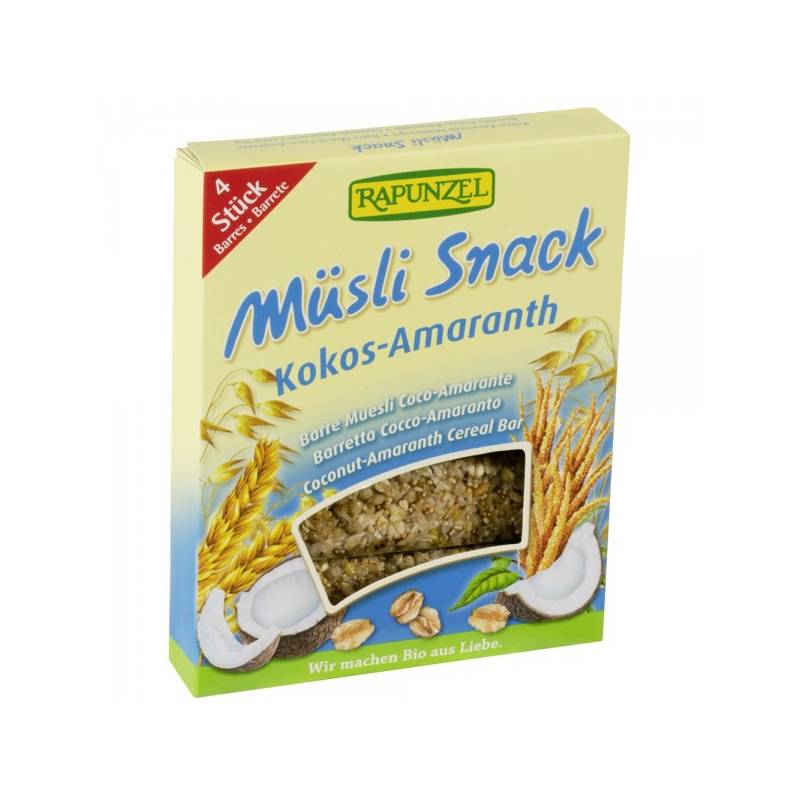 Musli Snack cocos si amarant, eco-bio, 116g - Rapunzel