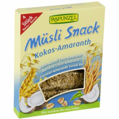 Musli Snack cocos si amarant, eco-bio, 116g - Rapunzel