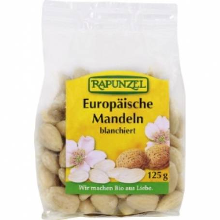 Migdale europene blansate, eco-bio, 125g - Rapunzel