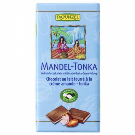 Ciocolata cu crema de Migdale si Tonka, eco-bio, 100g - Rapunzel
