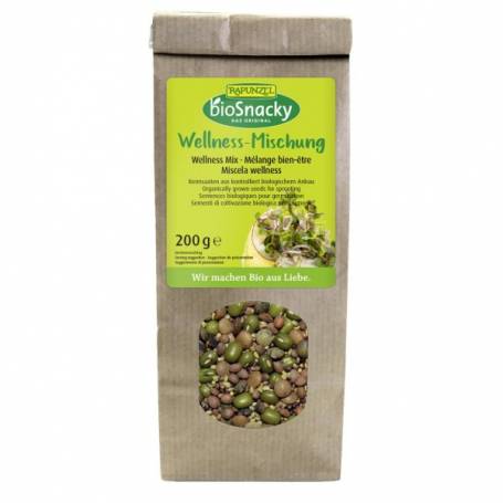 Amestec Wellness de seminte pentru germinat, BioSnacky, eco-bio, 200g - Rapunzel