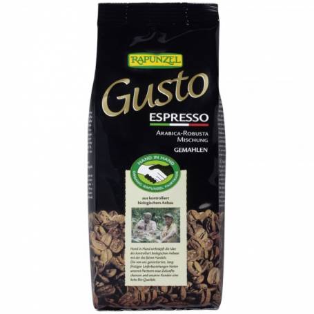 Cafea Gusto Espresso macinata, eco-bio, 250g - Rapunzel