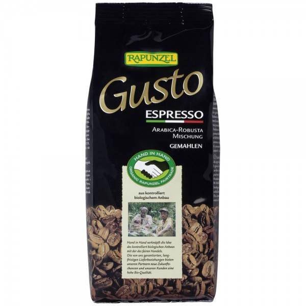 Cafea gusto espresso macinata, eco-bio, 250g - rapunzel