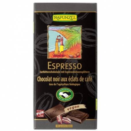 Ciocolata amaruie cu espresso si 55% cacao, eco-bio, 80g - Rapunzel