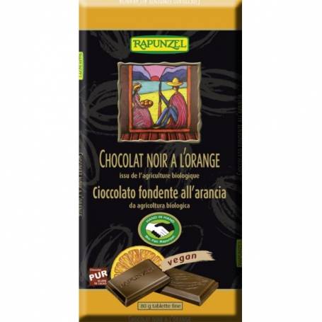 Ciocolata amaruie cu portocală si 55% cacao, eco-bio, 80g - Rapunzel