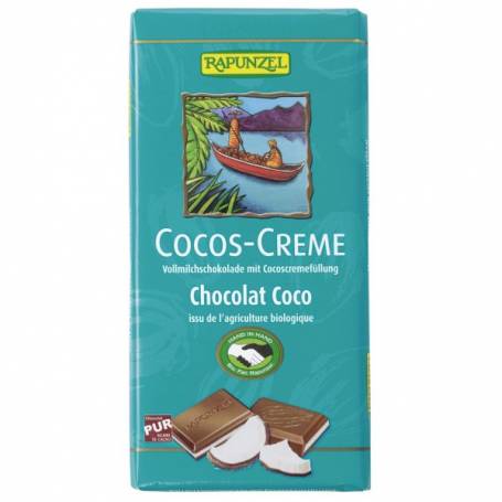 Ciocolata cu crema de cocos, eco-bio, 100g - Rapunzel