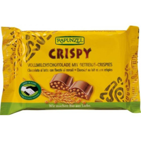 Ciocolata cu lapte integral crocanta, eco-bio, 100g - Rapunzel